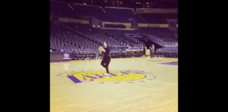 justin timberlake draining halfcourt shots staples center
