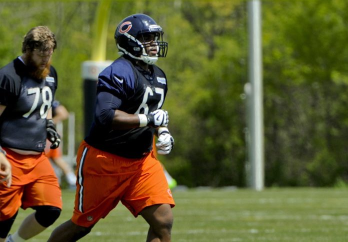NFL: Chicago Bears-Rookie Minicamp jordan morgan jahri evans