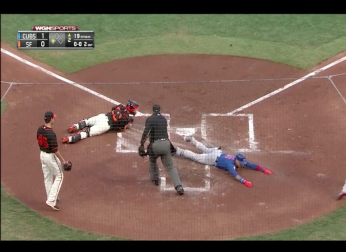 Javier Baez inside the park home run Cubs