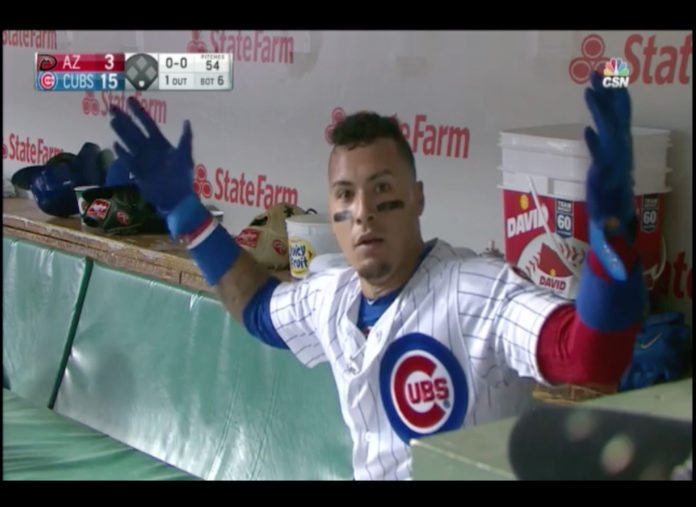 Javier Baez reaction to home run Cubs