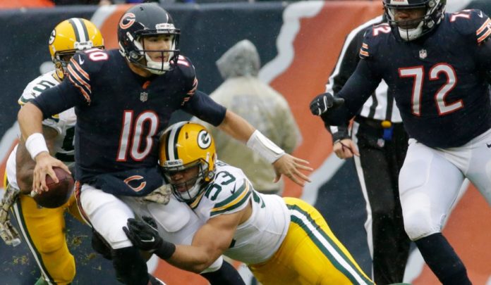 Mitch Trubisky sacked