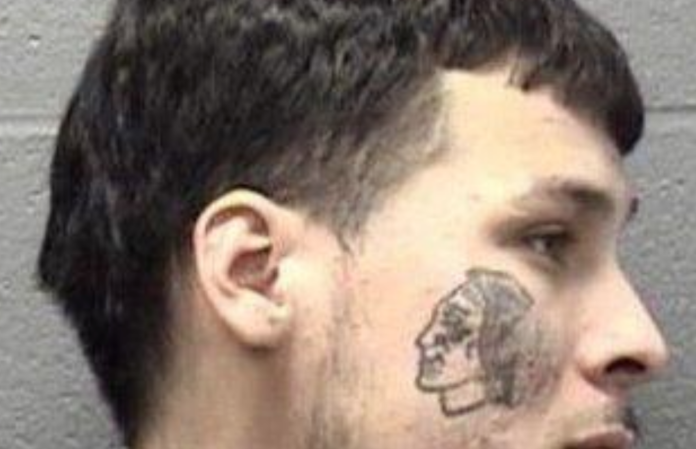 Blackhawks face tattoo