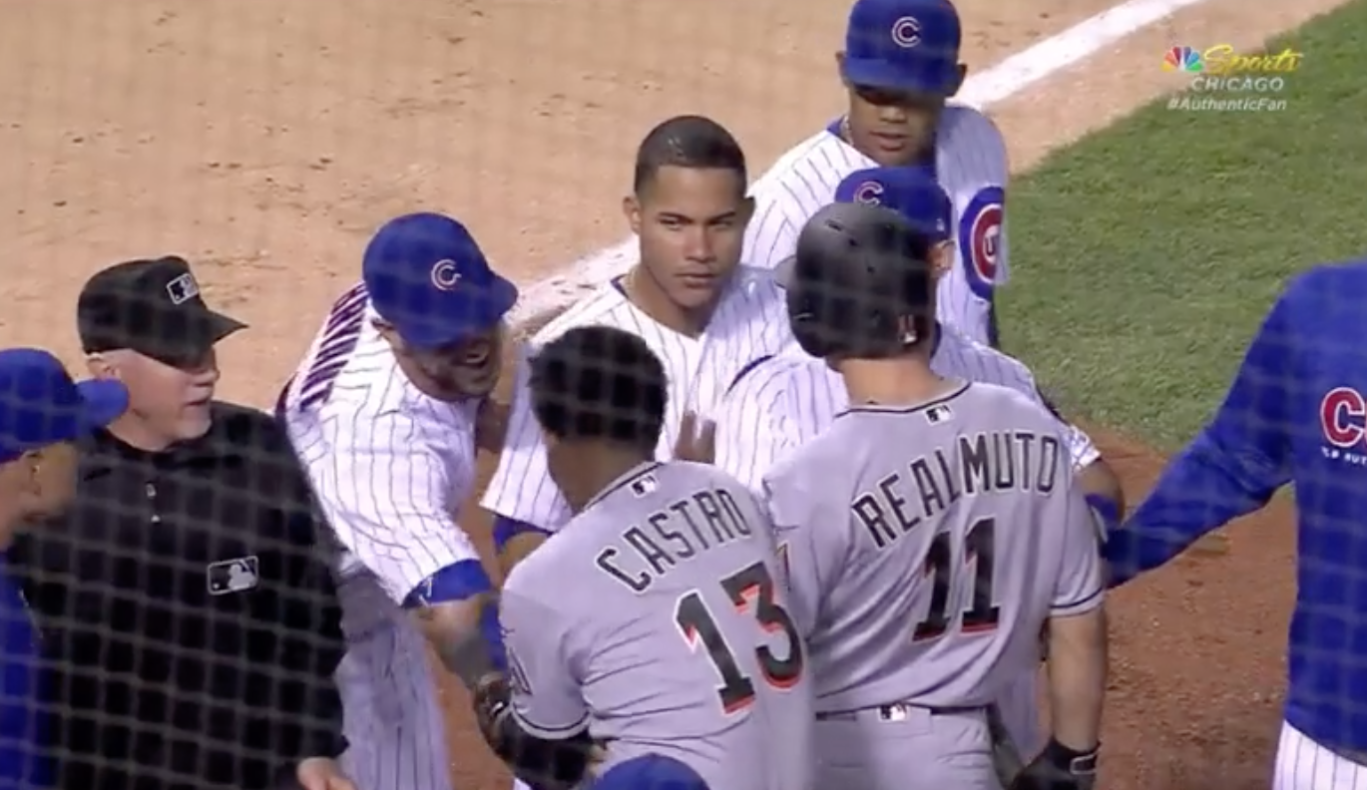 VIDEO Cubs And Marlins Benches Clear, Starlin Castro Makes Everyone Laugh