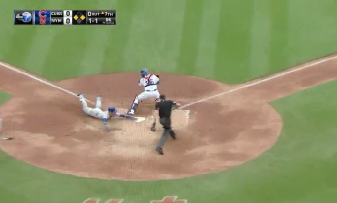 Javier Baez steals home Cubs Mets