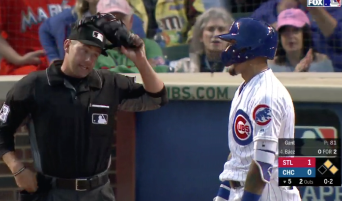 Baez message to umpires