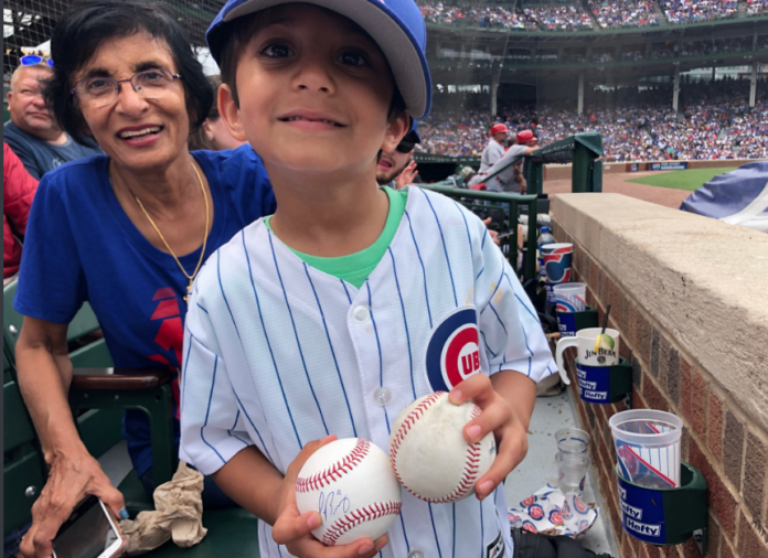 cubs fan signed baez baseball