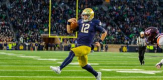 Ian Book High Steps Into Endzone in 21-20 Thriller