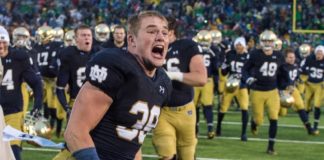 Excited Notre Dame Player