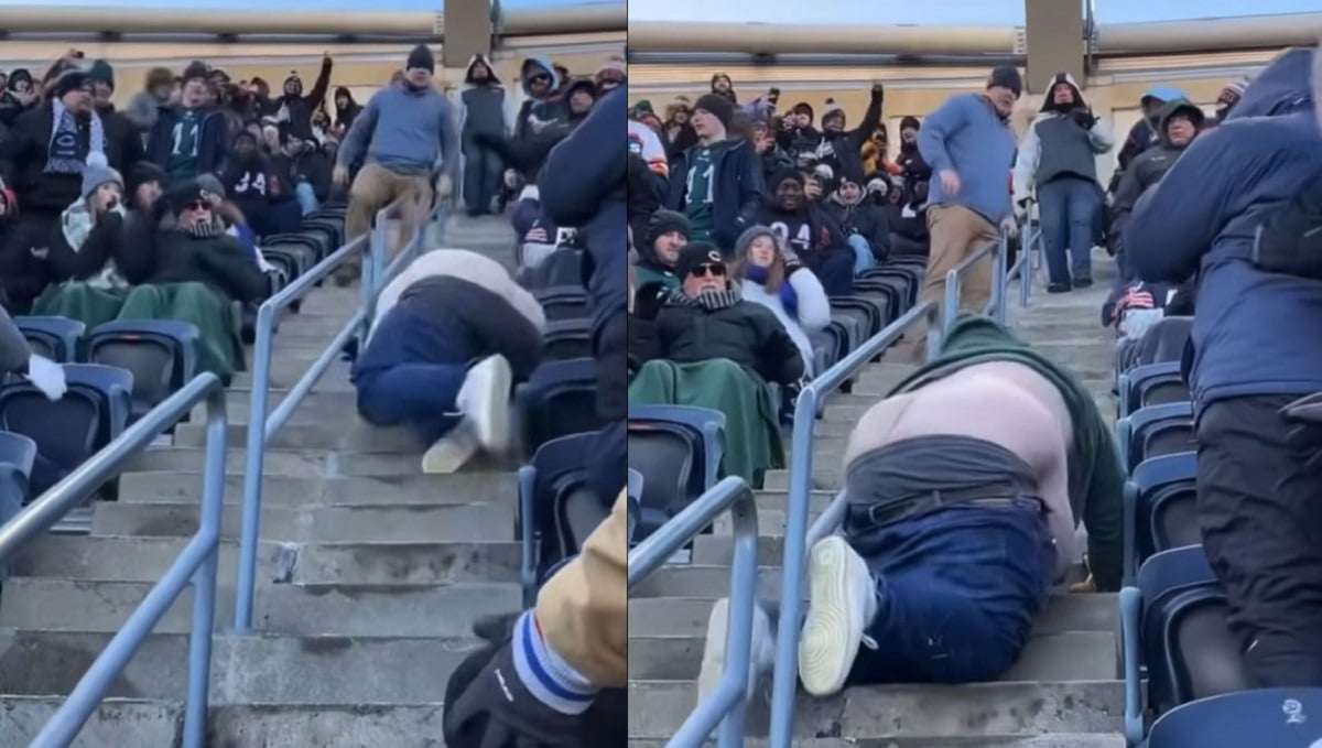 VIDEO Packers Fan Gets Beat Up and Thrown Down Stairs At Soldier Field